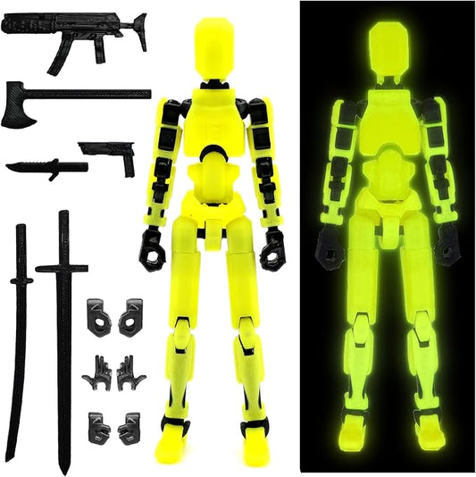 FoxVilla Assembly Completed T13 Action Figure, Titan 13 3D Printed Action Figure, Lucky 13 Assembled Dummy 13 Glow in The Dark