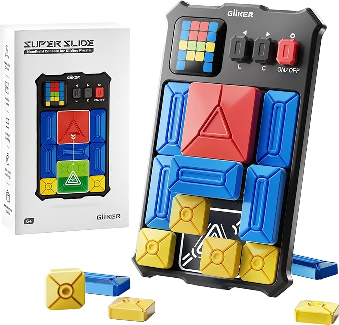 GiiKER Super Slide Puzzle Games, Original 500+ Challenges Brain Teaser Puzzle, Toys for Kids Teens, Travel Games Birthday Gifts STEM Toys for Ages 6+ Boys Girls, Activities for Road Trips
