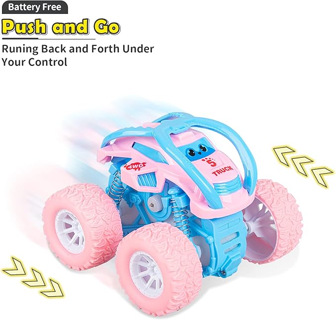 LODBY Car Toys for 2 3 4 Year Old Girls Gifts, Pull Back Cars Toys for Toddler Age 2-6, Monster Trucks for Kids Boys Toys Age 2-6 Year Old Girl Birthday Gifts