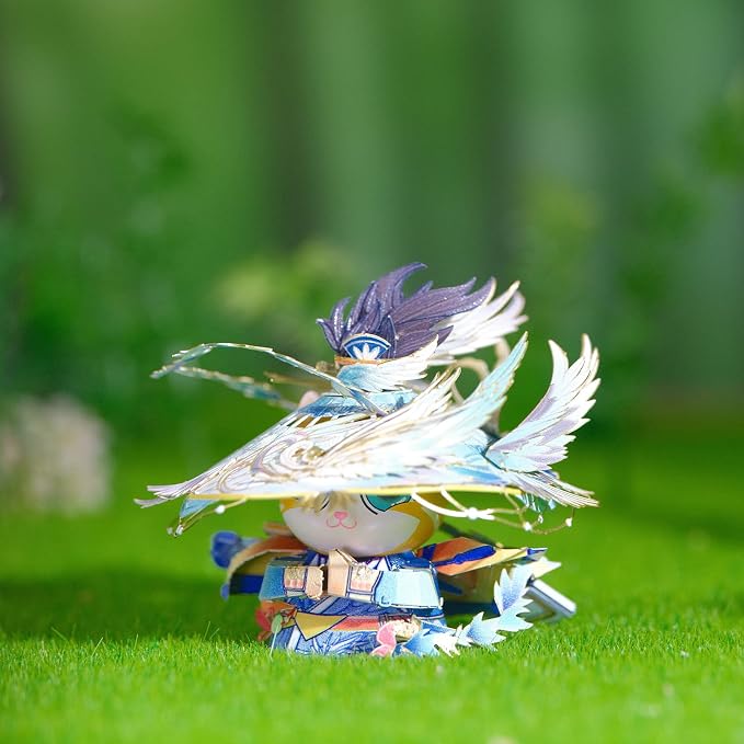 MU 3D Metal Puzzles Chinese Kung Fu Master Shifu Cat Brother Figures Kitty Model, Metal Models Kits Miniature Building for Adult to Build, Hobby Birthday New Year Gifts Collectibles Desk Decor