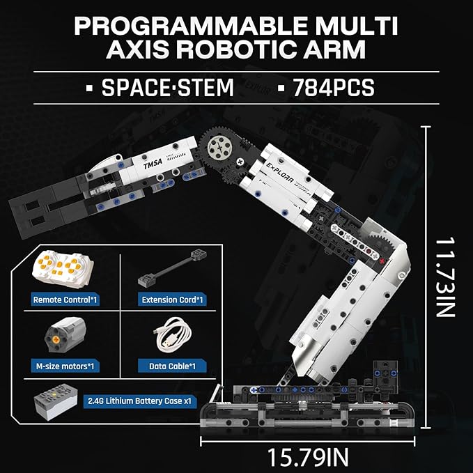 HPROMOT Building Toys STEM Robotics Arm Kits, 1029 PCS APP & Remote Control Robot Toys for Kids Ages 8-16, Engineering Technic Coding Robotic Kit, Educational Science Set Birthday Gift for Boys Girls