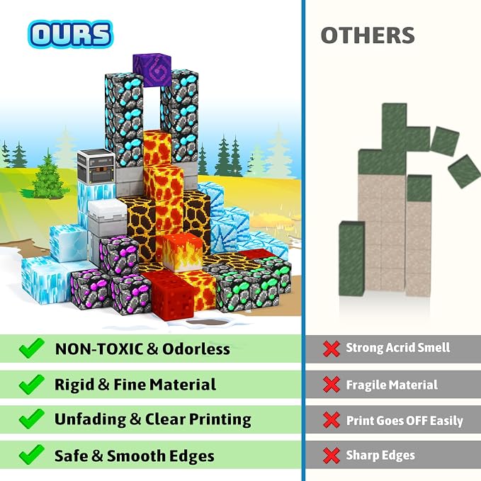 Magnetic Blocks Building Tiles for Kids - STEM Educational Sensory Toys for Boys & Girls Ages 3-10, Christmas