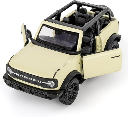 Ford Bronco Badlands 2dr Car Model, 1:36 Diecast Ford Toy Cars, Collectible Pull Back Car Gift for Kids Boys Girls(Off White)