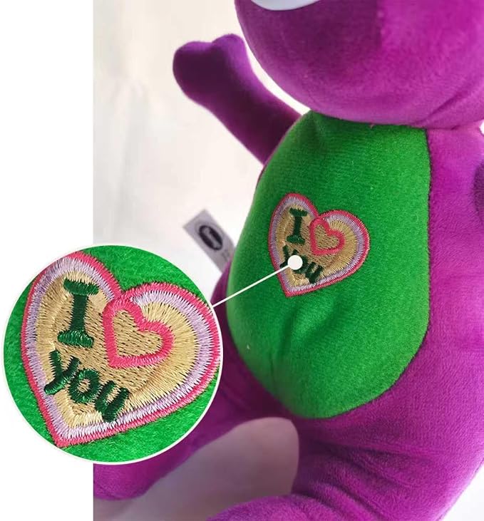 Barney Stuffed Animal 10 Inches, Singing Dinosaur Plush Toy Sings I Love You Song, Cute Soft Plush Puppet, Romantic Sweet Gift for All Ages. (10in)