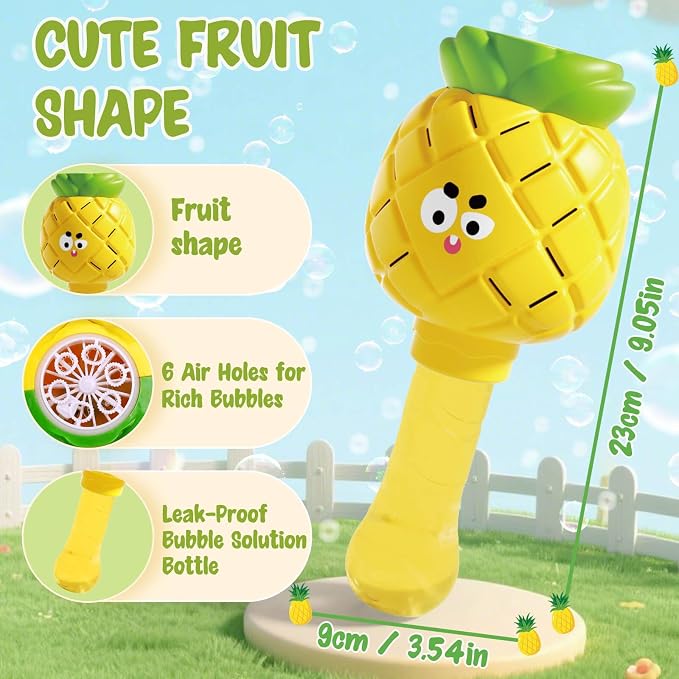 Aooess Bubble Wands for Kids Ages 3-5 Years Old: Automatic Bubble Machine for Kid, Light Up Bubble Wand Toddler Outdoor Toys, Summer Outdoor Party Birthday Gift for 3 4 5 6 7 8 Year Old Girls, Yellow