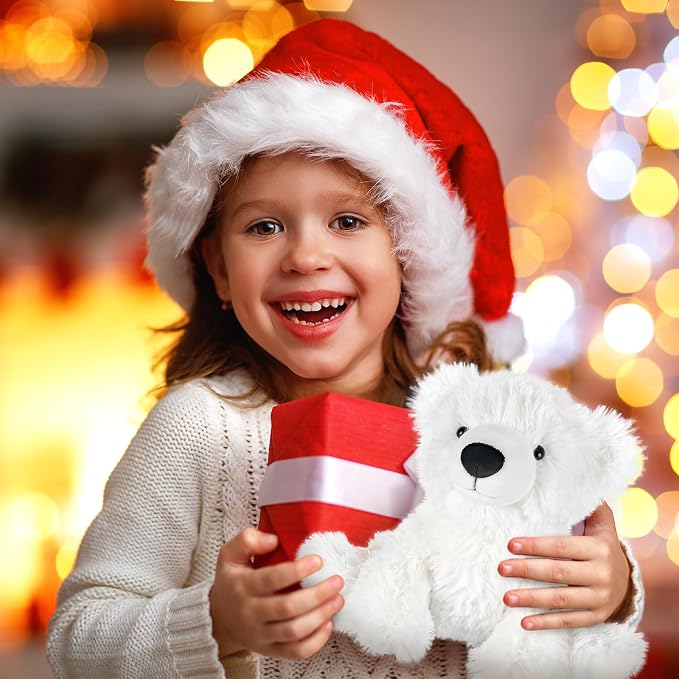 SuzziPals Warming Polar Bear Stuffed Animal, Microwavable Heating Pad for Soothing & Stress Relief, Stuffed Bears Plush Toys with Lavender Scent, Plushies White Bear Gifts Kids & Adults