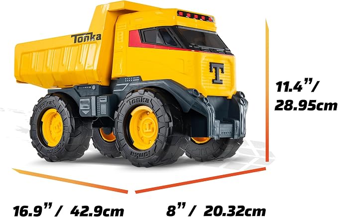 Tonka - Next Gen Mighty Dump Truck - Made with Steel & Sturdy Plastic, Yellow Toy Vehicle, Big Construction Truck, Boys and Girls, Toddlers Ages 3+
