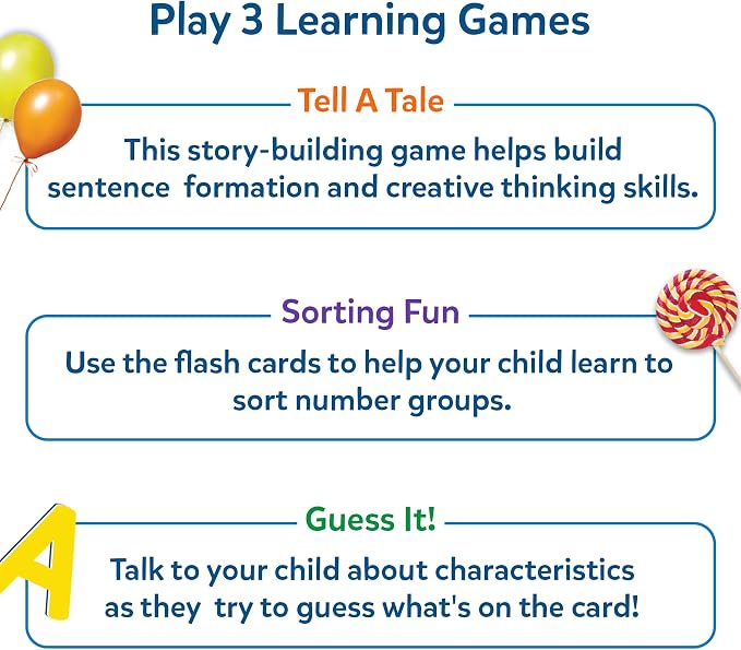 Skillmatics Thick Flash Cards for Toddlers - Letters, Numbers, Shapes & Colors, Montessori Toys, Preschool Learning Activities, Learning Aids, Gifts for Kids Ages 1, 2, 3, 4 Years
