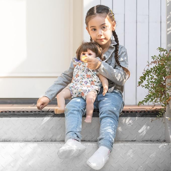 GAGAKU Baby Doll Carrier Stuffed Animal Carrier for Girls Doll Accessory Adjustable Straps for 12 to 24 inch Reborn Baby Dolls -Purple Flowers