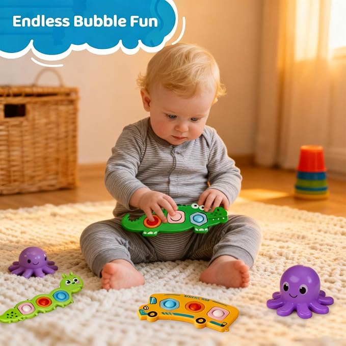 3PCS Fidget Popper Sensory Toys Airplane Travel Activities for Toddlers | Kids Sensory Push Strips , Popping Bubbles Montessori Busy Toy, fidget toys, toddler travel toys, Classroom Gifts for Kids