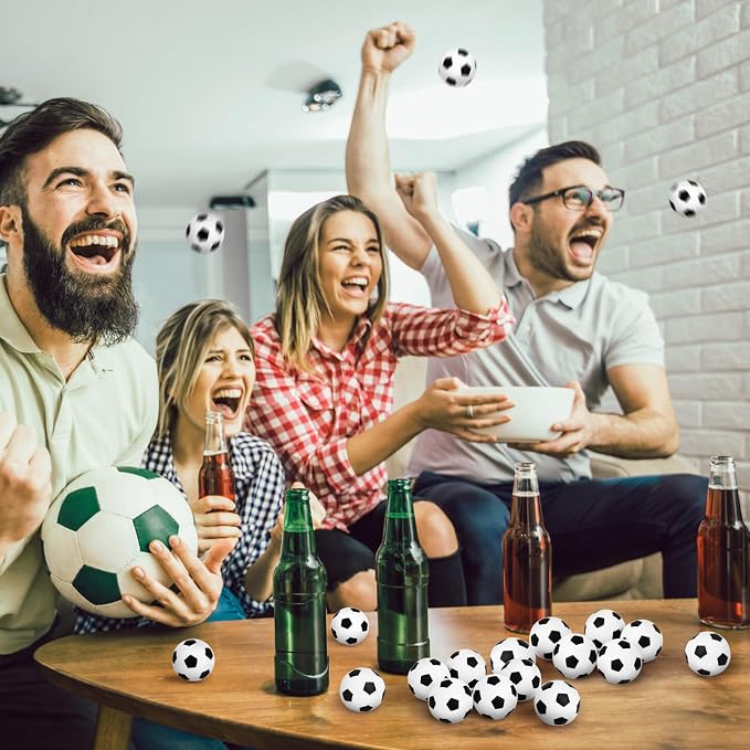 Hooqict Mini Soccer Stress Balls 25 Pack Small Foam Sports Stress Ball for Kids Squeeze Ball Anxiety Relief Toy Boy Soccer Party Decorations Supplies Class Prizes