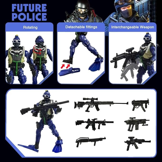 Army Men Action Figures - Soldiers Toy Set for Boys Age 4-7, Military Playset with Weapons - Easter Gift or Birthday Gift