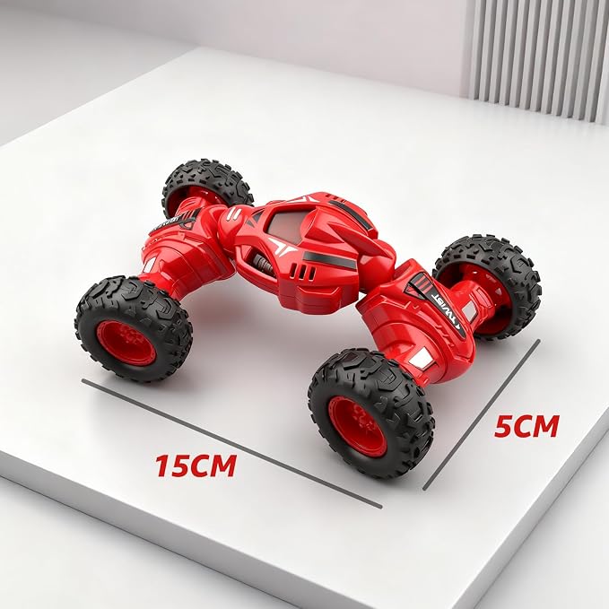 Friction Powered Toy Car for Kids, Press and Go Off-Road Push Car, Durable Shock-Resistant Vehicle, No Batteries Required, Toy Car for Boys & Girls Ages 3 (Red)