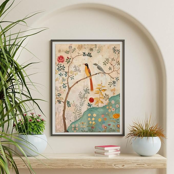 Paint by Numbers for Adults and Kids Beginner, Vintage Persian Birds Flowers Painting by Number Kits On Canvas, Number Artist Paint by Number Kit Oil Painting Acrylic Paints, Home Wall Decor Gift