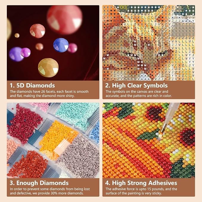 RYMILIE Black Cat Diamond Art Kits for Adults, 5D Full Round Drill Diamond Painting Kits for Beginners, DIY Diamond Dots Paintings Picture Arts Craft for Adults,Home Wall Decor 12 X 16Inch