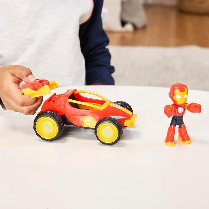 Marvel Iron Man and His Awesome Friends Iron Racer Action Figure & Toy Vehicle, 3-Inch Action Figures, Super Hero Toys for Kids, Ages 3+