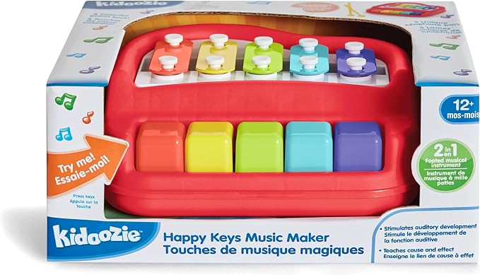 Kidoozie Happy Keys Music Maker - Musical Fun for 12 Months + Toddlers - 2-in-1 Piano & Xylophone!