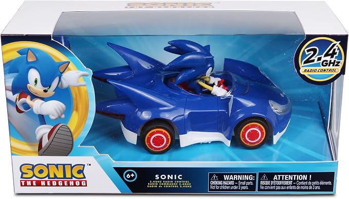 Sonic & Sega All-Stars Racing RC: Sonic - NKOK (681), 1:28 Scale 2.4GHz Remote Controlled Car, 6.5" Compact Design, Officially Licensed Sega Sonic The Hedgehog, Battery Powered, Ages 6+