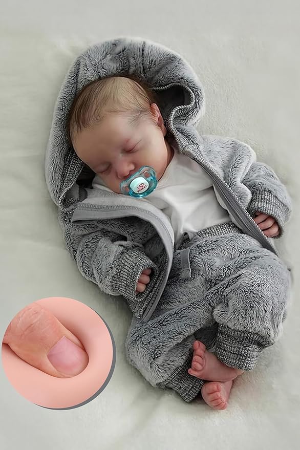 BABESIDE Lifelike Reborn Baby Dolls Boys - 17-Inch Real Baby Feeling Realistic-Newborn Baby Doll Full Body Vinyl Real Life Baby Dolls with Toy & Gift Box for Kids Age 3+