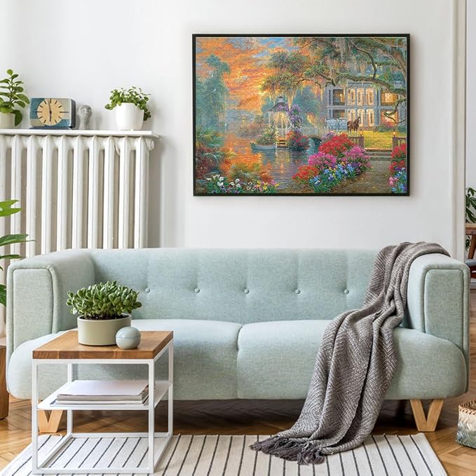 Buffalo Games Abraham Hunter Southern Charm 1000 Piece Jigsaw Puzzle - Multicolor - 1000 Piece Puzzle for Adults - Blue Board & Glare-Free Finish - Poster Included & Display Box