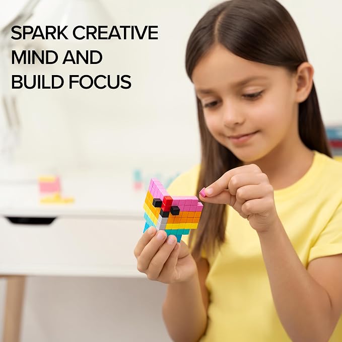 PIXIO Mini Magnetic Blocks & Magnetic Cubes for Kids – Tiny Magnets for Crafts, STEM Building Set, Sensory Learning Toys, Creative Construction Kit with Animal Figures, Ages 6+