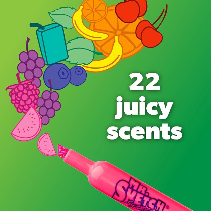 Mr. Sketch Scented Washable Markers, Chisel Tip Marker, Assorted Colors, 36 Count - Fun for Kids, Coloring, Spark Creativity, Arts & Crafts