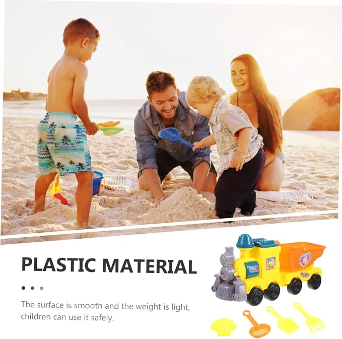 BESPORTBLE 1Set Cartoon Beach Train Fun Digging Tools for Summer Play Includes Castle Mold for Outdoor Beach Parties and Family Bonding Activities