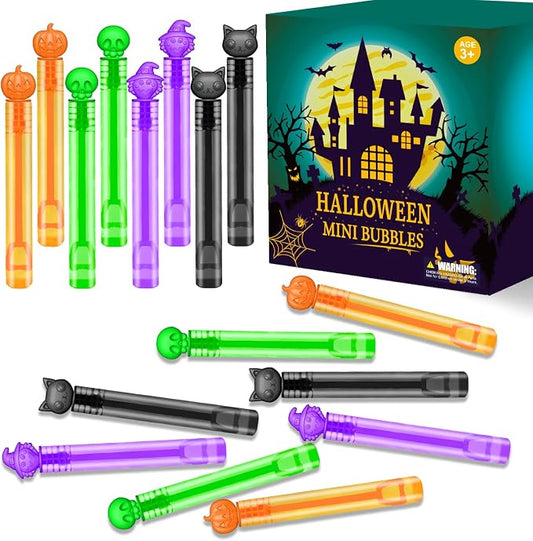 Halloween Party Favors Goodie Bag Stuffers for Kids 36 PCS, Mini Bubble Wands for Toddlers, Small Boo Trick or Treat Basket Bucket Fillers, Birthday Classroom Games Activities Supplies Prizes Gifts