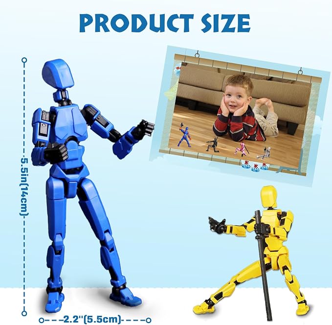 10 Pcs Action Figures T13(Assembly Required),Multi-Jointed Detachable Titan Action Figure with 10 Colors,3D Printed Dummy 13 Action Figure with Accessories for Collectors Desktop Decorations,DIY