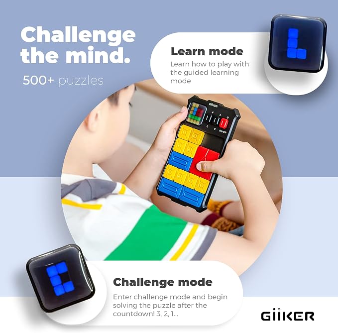 GiiKER Super Slide Puzzle Games, Original 500+ Challenges Brain Teaser Puzzle, Toys for Kids Teens, Travel Games Birthday Gifts STEM Toys for Ages 6+ Boys Girls, Activities for Road Trips