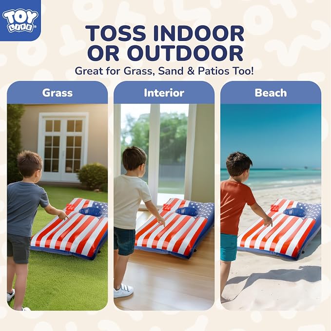 TOY Life 2 Sets Inflatable Pool Games Toys, Pool Cornhole Game Floating Toys for Adults Family, Water Games for Adults, Bean Bag Toss Game for Swimming Pools