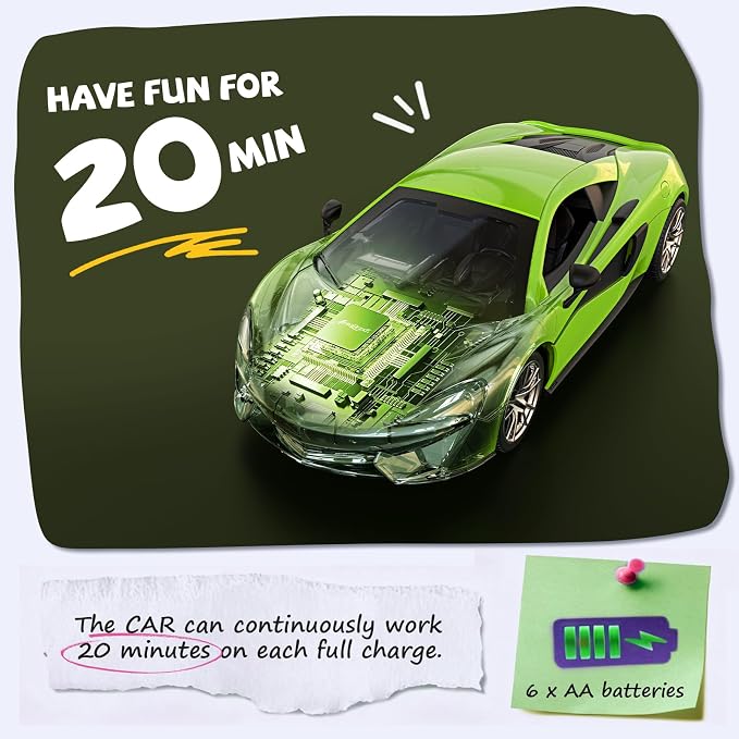 AEROQUEST McLaren Remote Control Car Officially Licensed 1:14 MCLAREN 570S RC Car for Boys and Girls Race Car Toy for Kids Gift Idea for Birthday (Green)