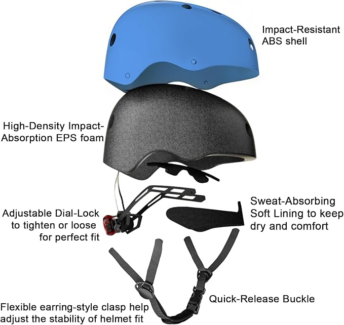 Kids Bike Helmet with LED Light,Lightweight Adjustable Childs Helmet for boy & Girl Ages 5-8-14,Multi-Sport Safety Helmet for Skateboard Cycling Scooter