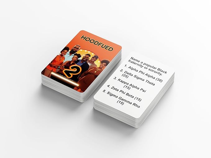 HoodFued 2 – Black Family Feud-Style Card Game for African-American Parties, Reunions, and Game Nights | Fun Trivia Entertainment for Adults & Teens