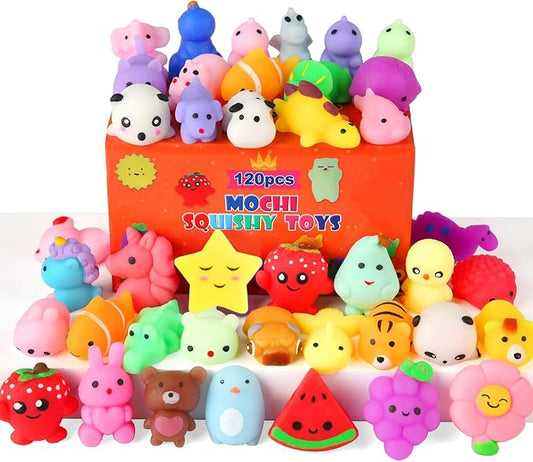 60 Pack Mochi Squishy Toys, Kawaii Mini Animal Squishies for Kids Treasure Box Classroom Prizes Birthday Party Favors Goodie Bag Stuffers Pinata Easter Egg Fillers Sensory Fidget Toys Xmas Gift