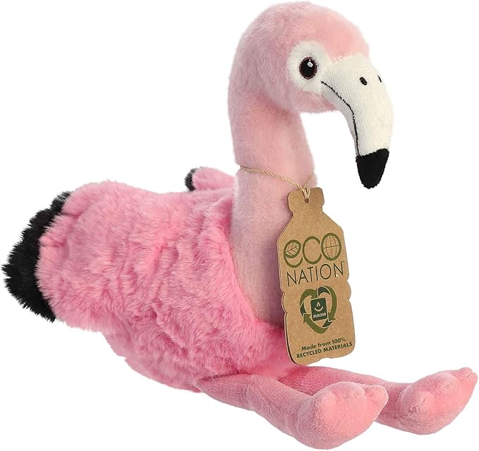 Aurora® Responsibly Made Eco Nation™ Flamingo Stuffed Animal - Ideal for Playtime Adventures - Perfect for Birthdays or Just Because - Pink 10.5 Inches