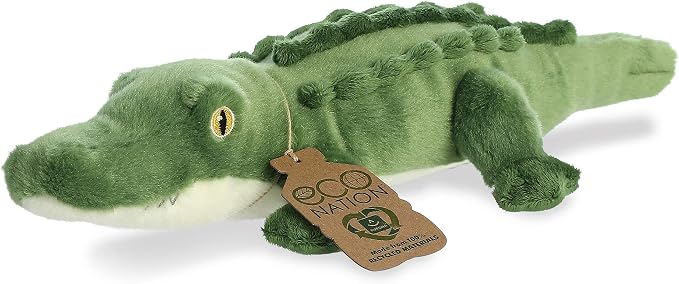 Aurora® Responsibly Made Eco Nation™ Alligator Stuffed Animal - Ideal for Playtime Adventures - Perfect for Birthdays or Just Because - Green 14 Inches