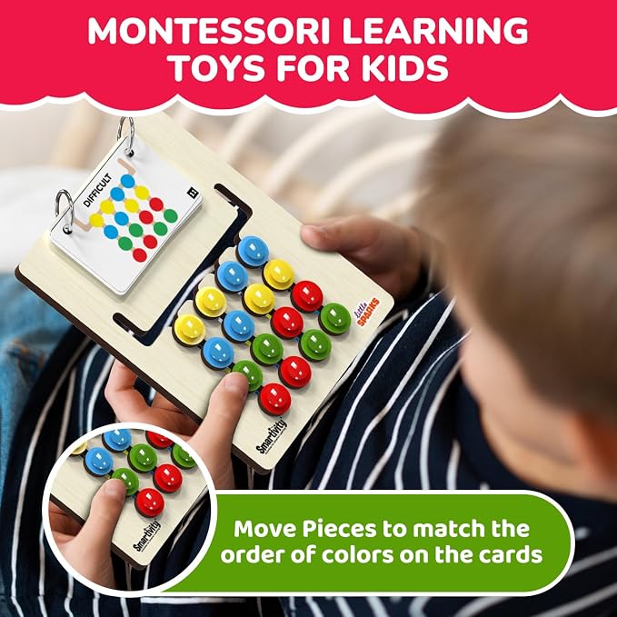 Smartivity Montessori Slide Puzzle I Color & Pattern Matching Toys for Kids 4 to 8 Years I Birthday Gift for Boys & Girls I Preschool Educational Toy for 4, 5, 6, 7, 8 | Travel Friendly
