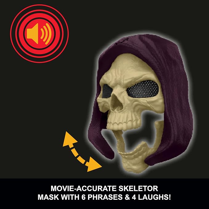Masters of the Universe Skeletor Mask, 2026 Movie Look & Dialogue, 10 Sounds, Roleplay Costume Villain