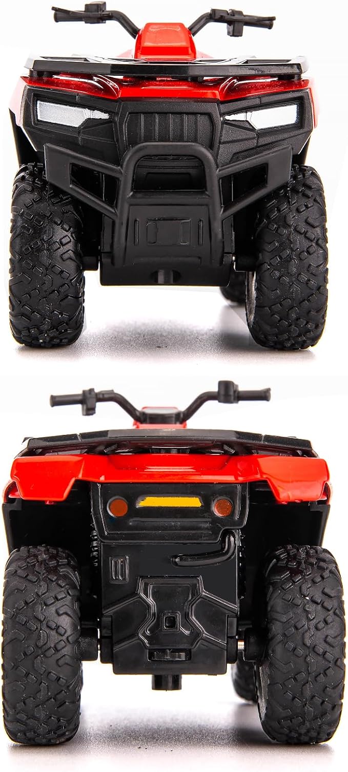 RMZ City 1:36 ATV Off Road Vehicle Model Car, Diecast Pull Back Beach Motorcycle Toy Car for Kids Boy Girl, Car Model Collection and Decoration, Red