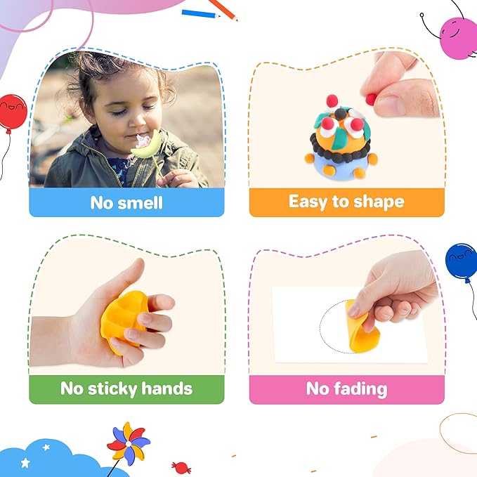 Air Dry Clay 102 Colors, Modeling Clay for Kids, DIY Magic Clay, Molding Clay Kit with Sculpting Tools, Non-Sticky Soft and Super Light, Arts and Crafts Gift for Boys Girls Kids
