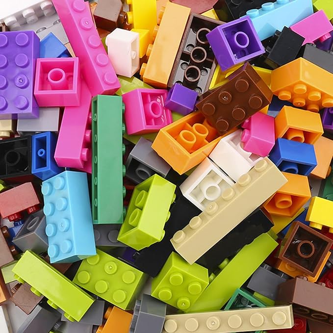 Bulk Building Bricks, Compatible with Lego and All Brands, 8 Sizes and A Variety of Colors to Mix and Match，Random Color (240, Mixed Colors)
