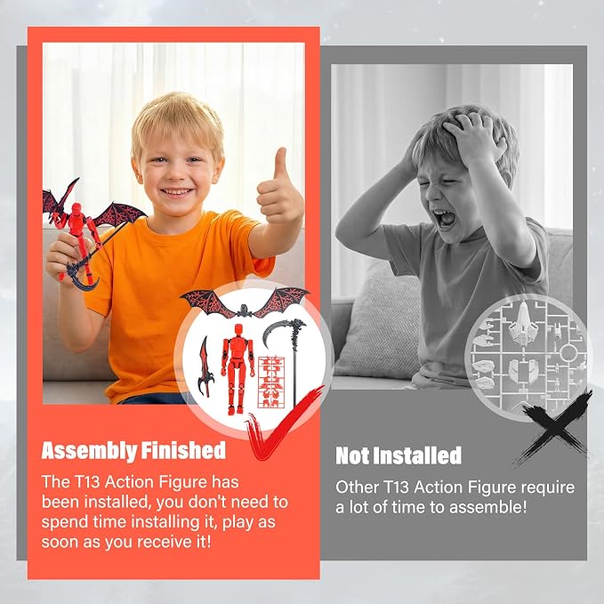 T13 Action Figure Set Assembled-3D Printed Multi-Jointed Movable Dummy 13，Titan 13 Action Figure, Birthday Gifts for Boys, Girls Desktop Decorations