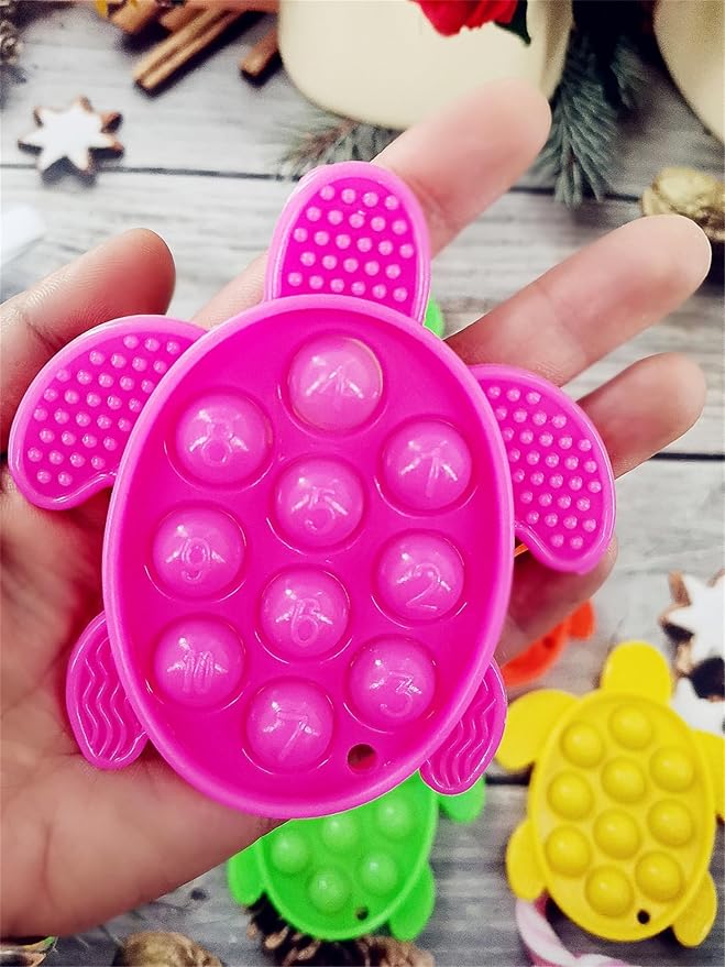 8 Packs Silicone Ocean Sea Turtle Teething Fidgets Pop for Kids,Infants Sensory Animal Shape Chew Toys