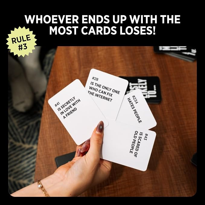 DSS Games Who’s Most Likely to… [Core Game with 100% NEW Cards | A Party Card Game for Adults, Teens, Girls Night, Groups, Bachelorettes, Game Night & More | Fun Game Gift Idea