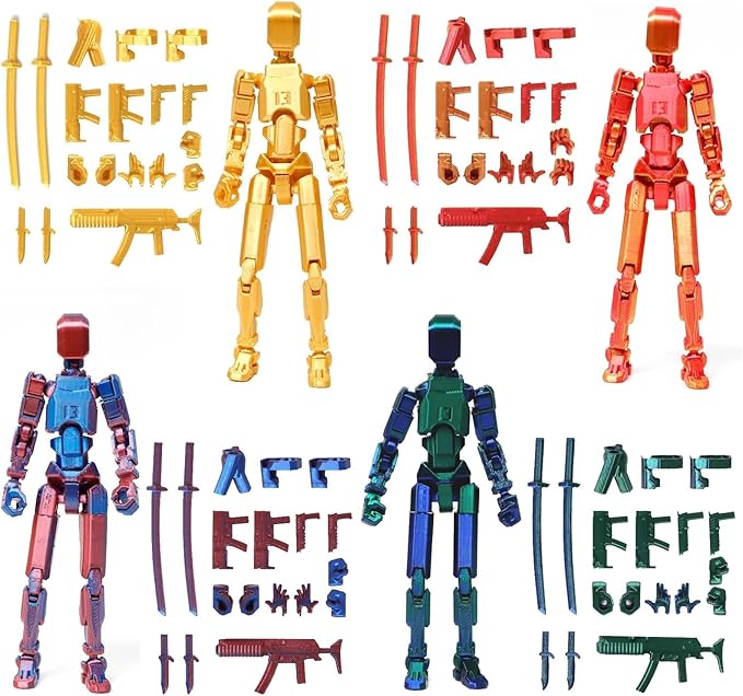 FoxVilla Assembly Completed T13 Action Figure, Titan 13 3D Printed Action Figure, 3D Printed Titan13, Assembled Dummy 13 Lucky 13 Toy Figure