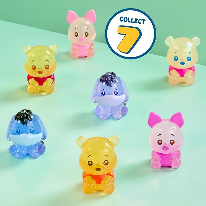 Disney Winnie the Pooh Bear-y Cute Jelly Figures 3-Pack, Sweet & Sparkly, for Collectors, Kids & Fans by Just Play, for Ages 3 and Up