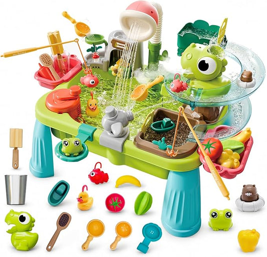 2026 Upgraded Water Table For Toddlers 1-3, Outdoor Water Table for Kids Ages 4-8 with Pump, Play Sink with Running Water, Summer Outside Sensory Water Activity Tables, Water Play Table for Girls Boys