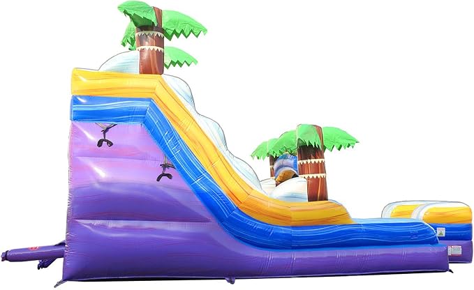 TentandTable Inflatable Water Slide for Kids and Adults, Commercial Grade Giant Blow Up Backyard Water Fun, Includes Electric Air Blower, 27' L x 9' W x 15' H, Tropical Purple Marble