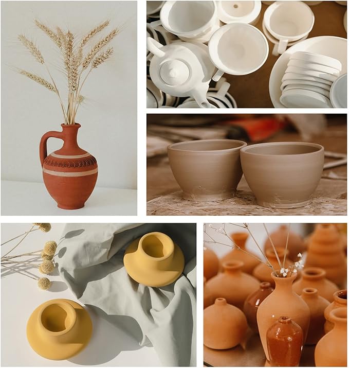 Air Dry Clay 10 LBs with 42 Pcs Set Pottery Clay Tools Set for Hand Modeling and Throwing, Non-Toxic (Terra Cotta & Kit)